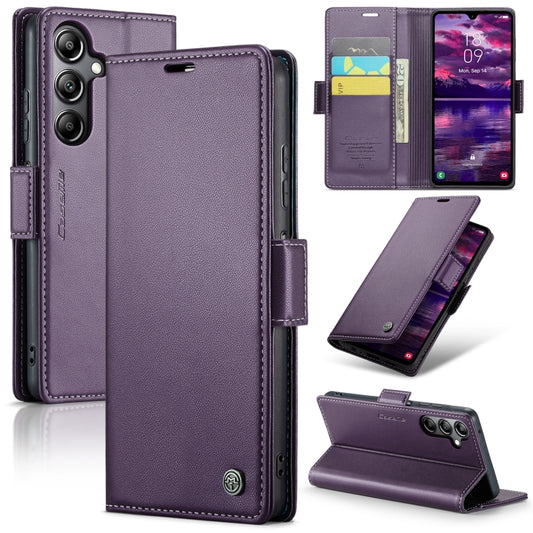 For Samsung Galaxy A05s CaseMe 023 Butterfly Buckle Litchi Texture RFID Anti-theft Leather Phone Case(Pearly Purple) - Galaxy Phone Cases by CaseMe | Online Shopping UK | buy2fix