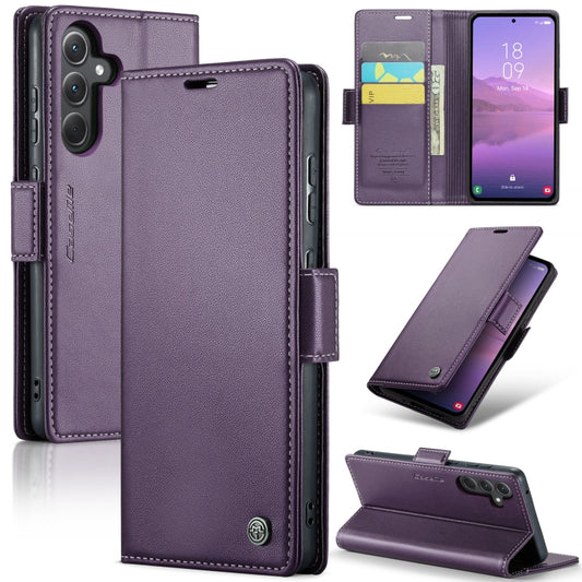 For Samsung Galaxy A35 5G CaseMe 023 Butterfly Buckle Litchi Texture RFID Anti-theft Leather Phone Case(Pearly Purple) - Galaxy Phone Cases by CaseMe | Online Shopping UK | buy2fix