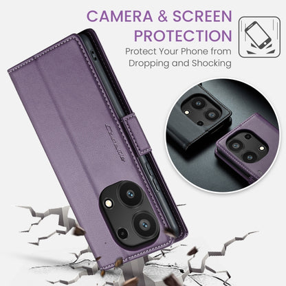 For Xiaomi Redmi Note 13 Pro 4G CaseMe 023 Butterfly Buckle Litchi Texture RFID Anti-theft Leather Phone Case(Pearly Purple) - Xiaomi Cases by CaseMe | Online Shopping UK | buy2fix