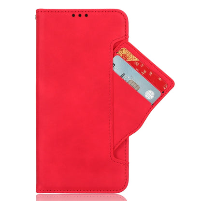 For Motorola Moto G53 / G13 Skin Feel Calf Texture Card Slots Leather Phone Case(Red) - Motorola Cases by buy2fix | Online Shopping UK | buy2fix