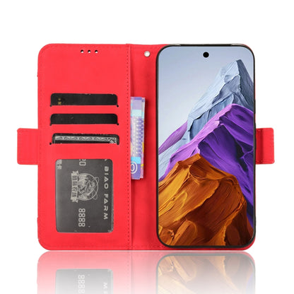 For Google Pixel 9 Skin Feel Calf Texture Card Slots Leather Phone Case(Red) - Google Cases by buy2fix | Online Shopping UK | buy2fix