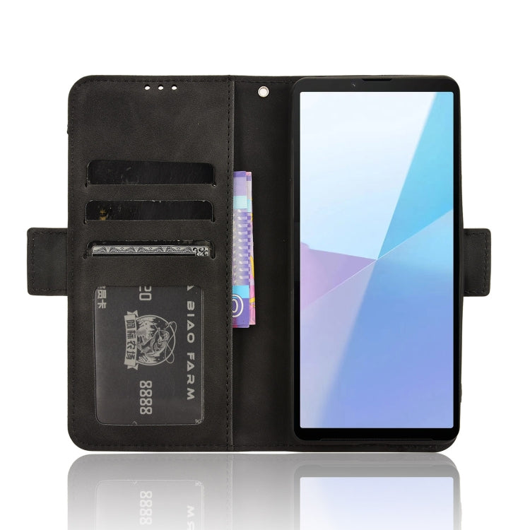 For Sony Xperia 10 VI 2024 Skin Feel Calf Texture Card Slots Leather Phone Case(Black) - Sony Cases by buy2fix | Online Shopping UK | buy2fix