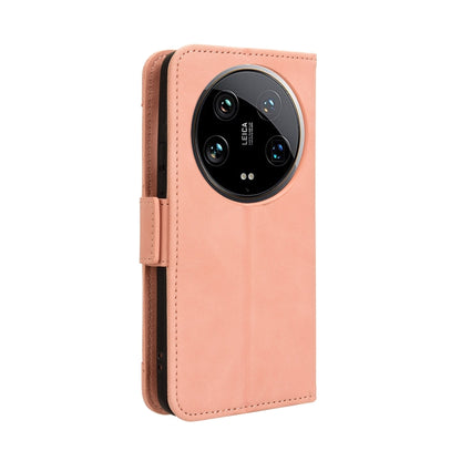 For Xiaomi 14 Ultra Skin Feel Calf Texture Card Slots Leather Phone Case(Pink) - 14 Ultra Cases by buy2fix | Online Shopping UK | buy2fix