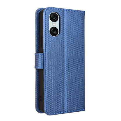 For Sony Xperia 10 VI 2024 Diamond Texture Leather Phone Case(Blue) - Sony Cases by buy2fix | Online Shopping UK | buy2fix