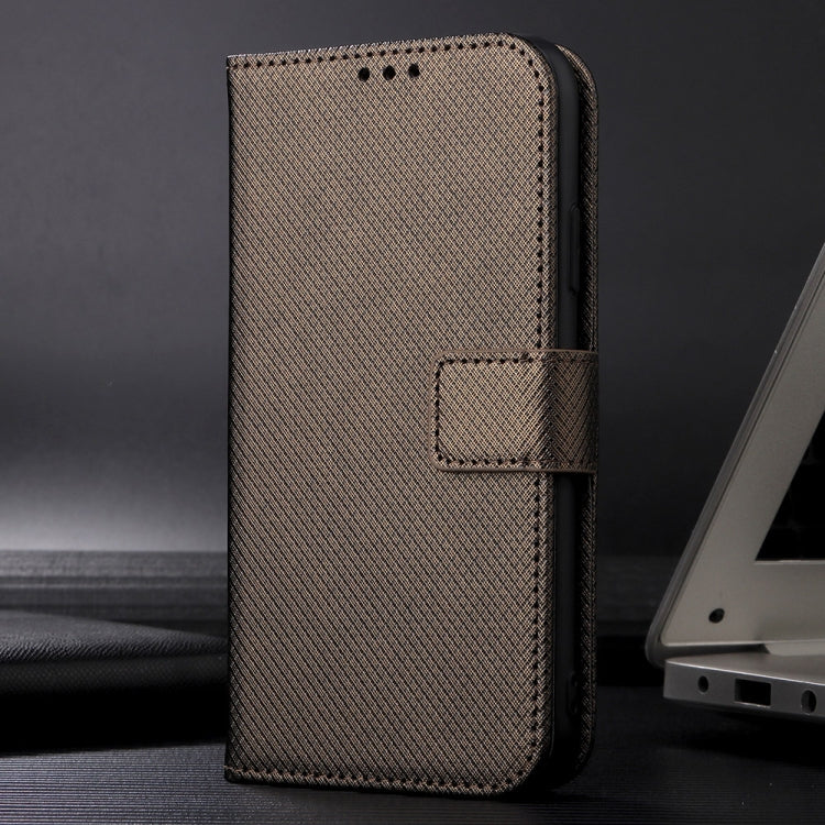 For Sony Xperia 10 VI 2024 Diamond Texture Leather Phone Case(Brown) - Sony Cases by buy2fix | Online Shopping UK | buy2fix