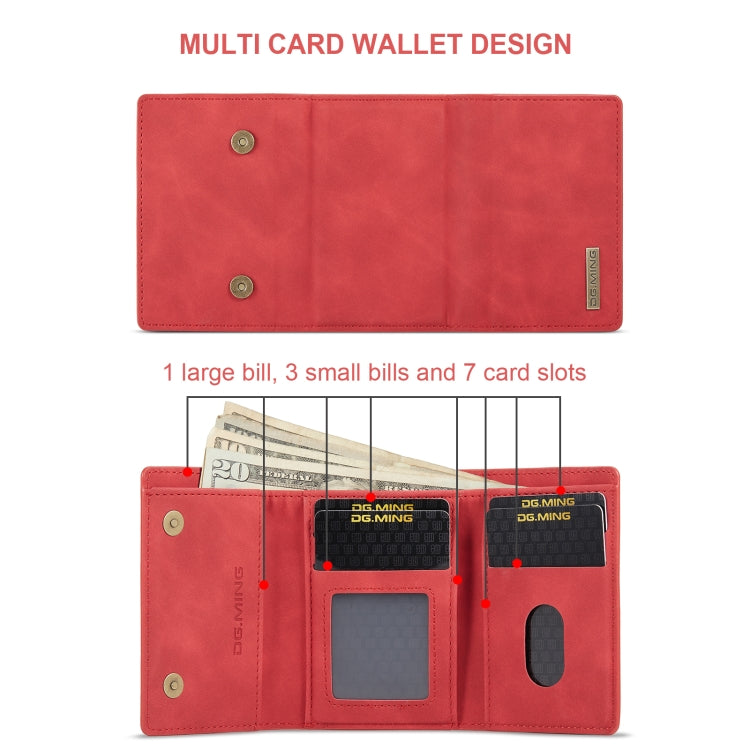 For Google Pixel 8A DG.MING M1 Series 3-Fold Multi Card Wallet + Magnetic Phone Case(Red) - Google Cases by DG.MING | Online Shopping UK | buy2fix