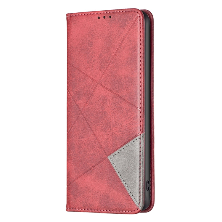 For Xiaomi 13T / 13T Pro / Redmi K60 Ultra Rhombus Texture Magnetic Leather Phone Case(Red) - Redmi K60 Ultra Cases by buy2fix | Online Shopping UK | buy2fix