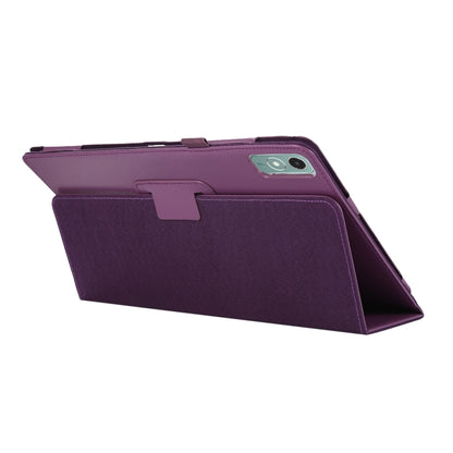 For Lenovo Xiaoxin Pad 11 2024 / M11 Litchi Texture Leather Tablet Case(Purple) - Lenovo by buy2fix | Online Shopping UK | buy2fix