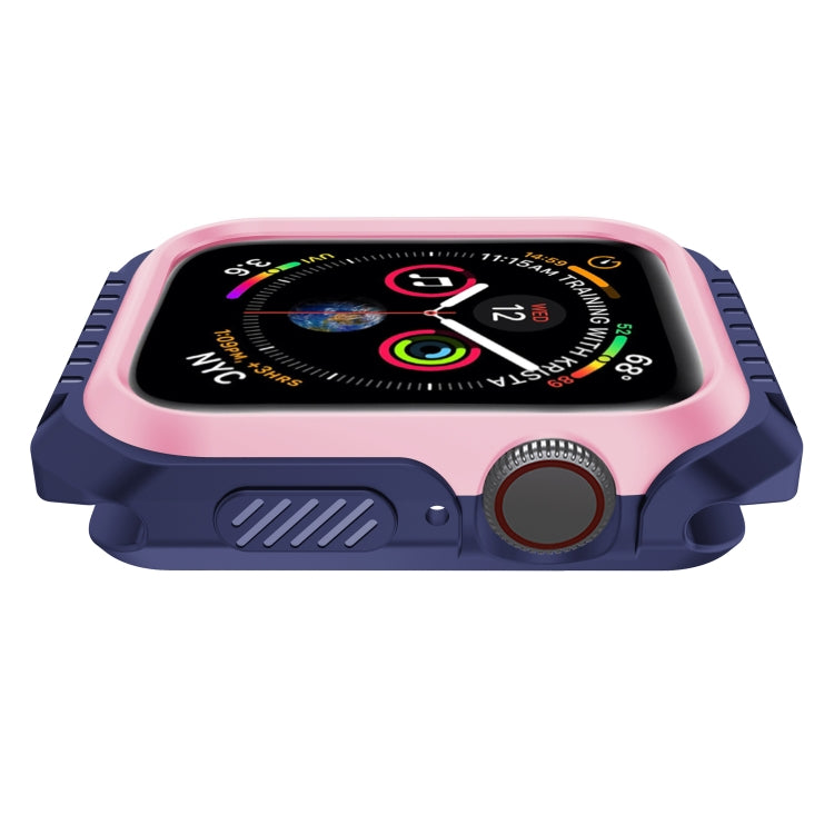 For Apple Watch Series 3 & 2 & 1 42mm Shockproof Two Color Protective Case(Blue Pink) - Watch Cases by buy2fix | Online Shopping UK | buy2fix