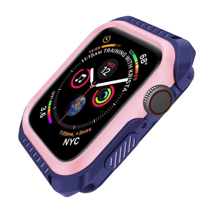 For Apple Watch Series 3 & 2 & 1 42mm Shockproof Two Color Protective Case(Blue Pink) - Watch Cases by buy2fix | Online Shopping UK | buy2fix