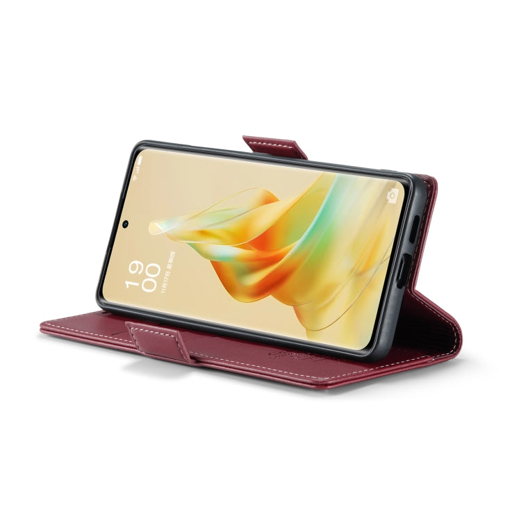 For OPPO Reno8 T 5G/A1 Pro 5G CaseMe 023 Butterfly Buckle Litchi Texture RFID Anti-theft Leather Phone Case(Wine Red) - OPPO Cases by CaseMe | Online Shopping UK | buy2fix