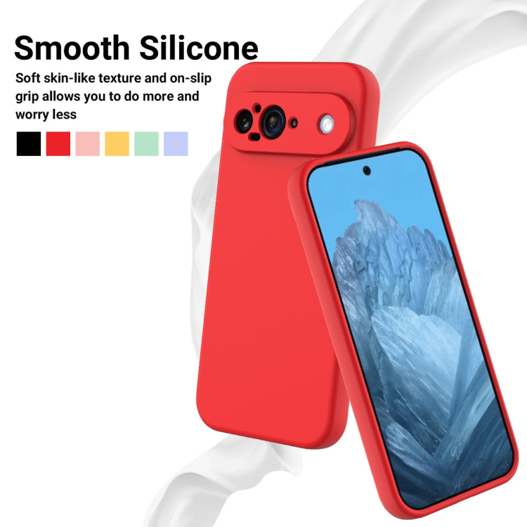 For Google Pixel 9 Pure Color Liquid Silicone Shockproof Phone Case(Red) - Google Cases by buy2fix | Online Shopping UK | buy2fix