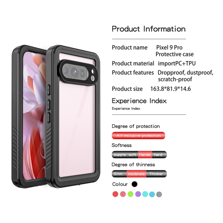 For Google Pixel 9 Pro RedPepper Shockproof IP68 Waterproof PC + TPU Protective Case(Black) - Google Cases by RedPepper | Online Shopping UK | buy2fix