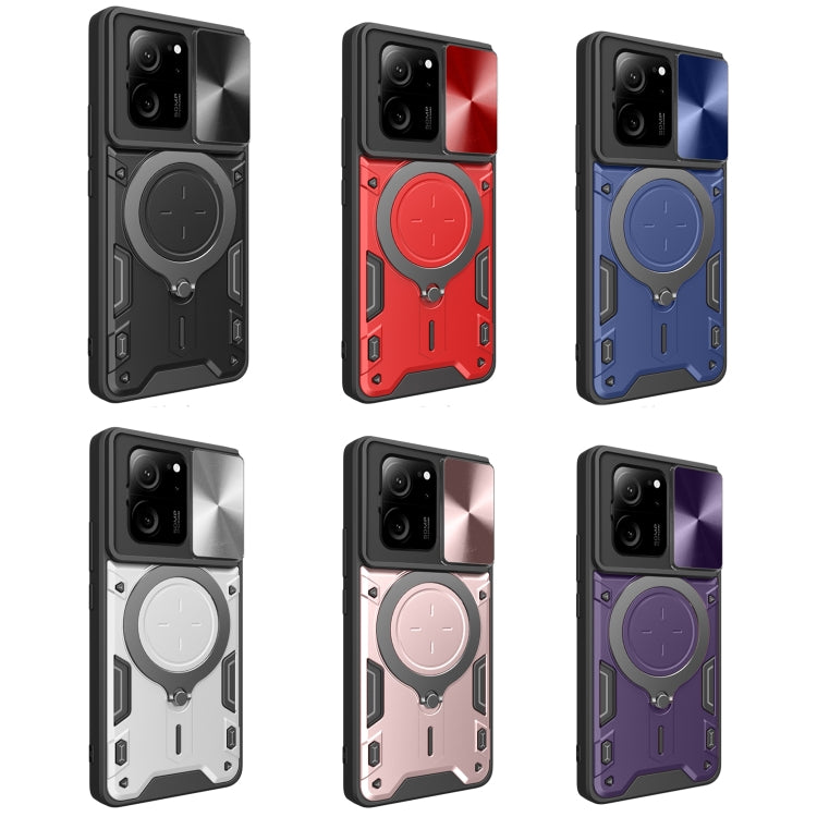 For Xiaomi 13T / Redmi K60 Ultra CD Texture Sliding Camshield Magnetic Holder Phone Case(Purple) - Redmi K60 Ultra Cases by buy2fix | Online Shopping UK | buy2fix