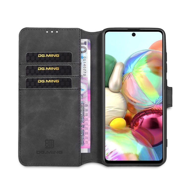 For Samsung Galaxy A51 5G DG.MING Retro Oil Side Horizontal Flip Case with Holder & Card Slots & Wallet(Black) - Galaxy Phone Cases by DG.MING | Online Shopping UK | buy2fix