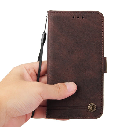 For Xiaomi Redmi K70 / K70 Pro Skin Feel Life Tree Metal Button Leather Phone Case(Brown) - K70 Pro Cases by buy2fix | Online Shopping UK | buy2fix