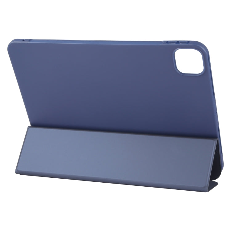 For iPad Air 11 2024 GEBEI 3-folding Holder Shockproof Flip Leather Tablet Case(Dark Blue) - iPad Air 11 2024 Cases by GEBEI | Online Shopping UK | buy2fix