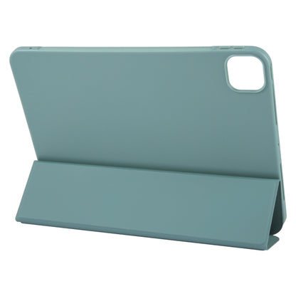 For iPad Pro 13 2024 GEBEI 3-folding Holder Shockproof Flip Leather Tablet Case(Dark Green) - iPad Pro 13 2024 Cases by GEBEI | Online Shopping UK | buy2fix