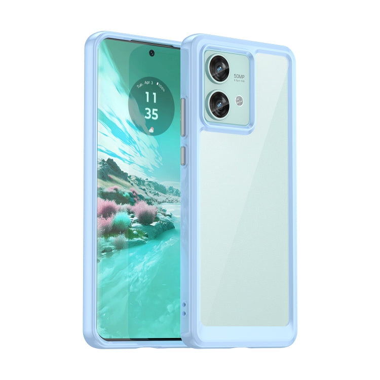 For Motorola Edge 40 Neo Colorful Series Acrylic Hybrid TPU Phone Case(Blue) - Motorola Cases by buy2fix | Online Shopping UK | buy2fix