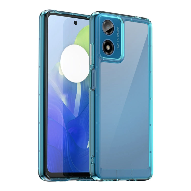 For Motorola Moto G24 Power Colorful Series Acrylic Hybrid TPU Phone Case(Transparent Blue) - Motorola Cases by buy2fix | Online Shopping UK | buy2fix