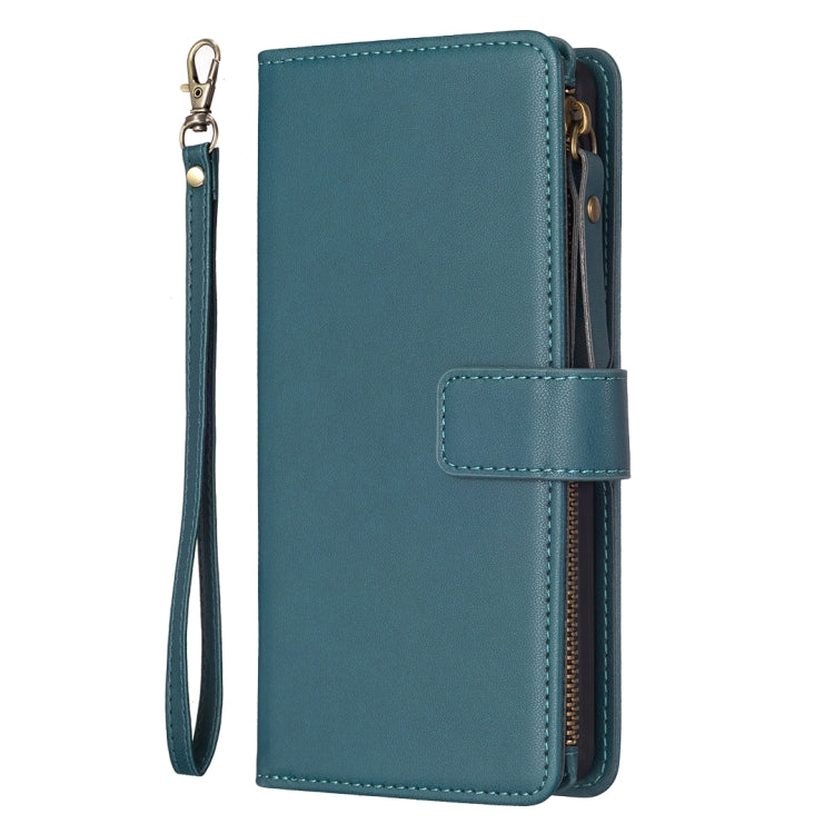 For vivo Y11 / Y15 / Y12 / Y17 9 Card Slots Zipper Wallet Leather Flip Phone Case(Green) - vivo Cases by buy2fix | Online Shopping UK | buy2fix