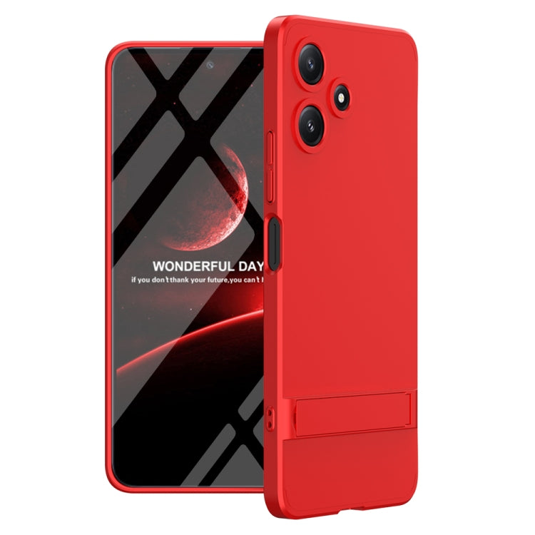 For Xiaomi Redmi 12 5G GKK Three Stage Splicing Full Coverage PC Phone Case with Stand(Red) - Xiaomi Cases by GKK | Online Shopping UK | buy2fix