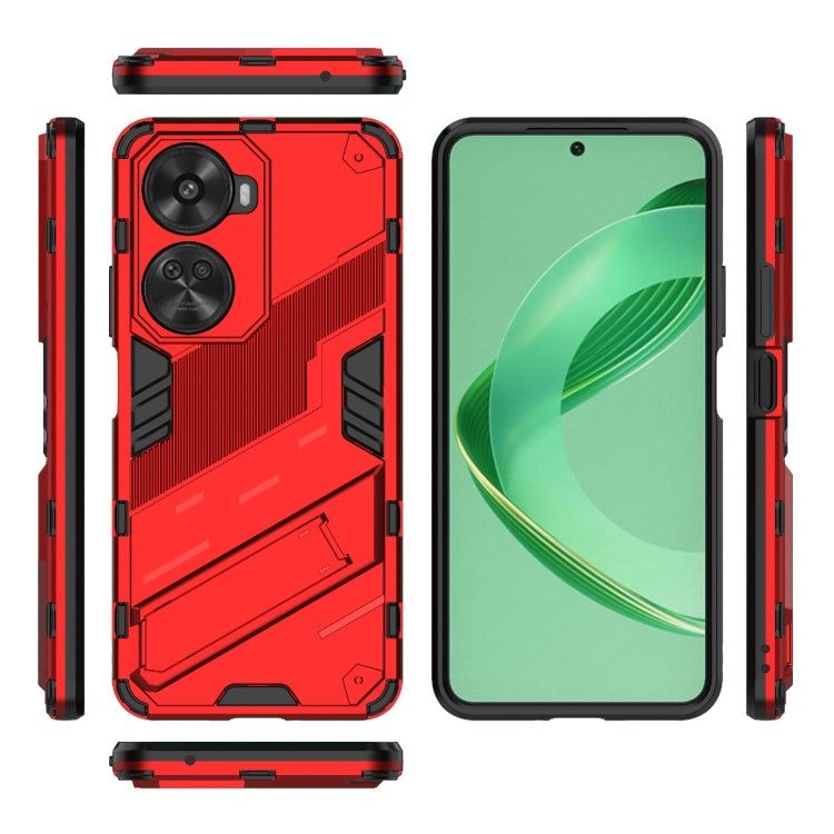 For Huawei nova 11 SE Punk Armor 2 in 1 PC + TPU Phone Case with Holder(Red) - Huawei Cases by buy2fix | Online Shopping UK | buy2fix