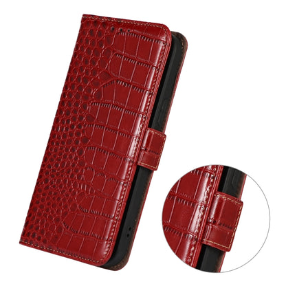 For iPhone 16 Plus Crocodile Top Layer Cowhide Leather Phone Case(Red) - iPhone 16 Plus Cases by buy2fix | Online Shopping UK | buy2fix