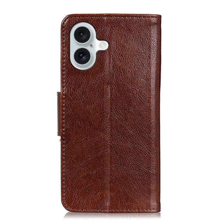 For iPhone 16 Nappa Texture Leather Case(Brown) - iPhone 16 Cases by buy2fix | Online Shopping UK | buy2fix