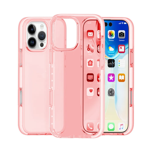 For iPhone 16 Pro Two-color Shockproof High Transparency TPU Phone Case(Pink) - iPhone 16 Pro Cases by buy2fix | Online Shopping UK | buy2fix