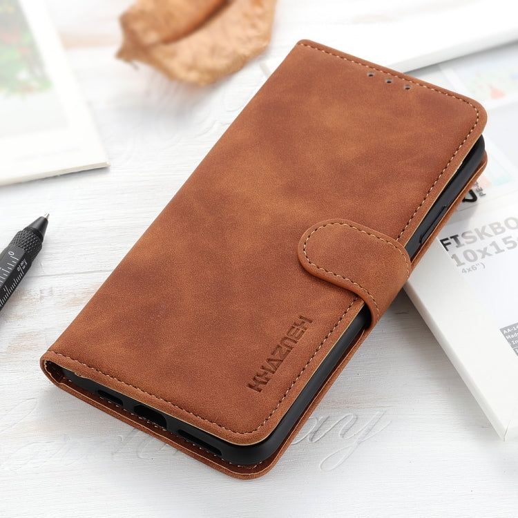 For iPhone SE 2024 KHAZNEH Retro Texture Leather Phone Case(Brown) - More iPhone Cases by buy2fix | Online Shopping UK | buy2fix