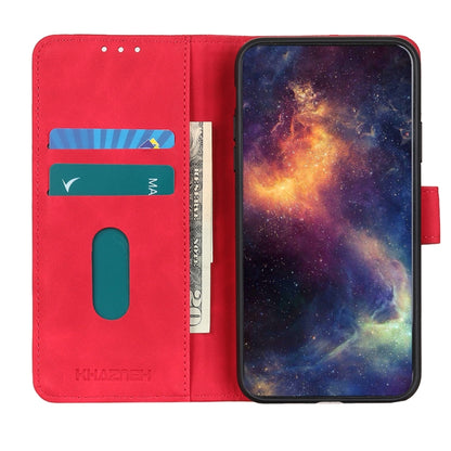 For iPhone 16e KHAZNEH Retro Texture Leather Phone Case(Red) - iPhone 16e Cases by buy2fix | Online Shopping UK | buy2fix