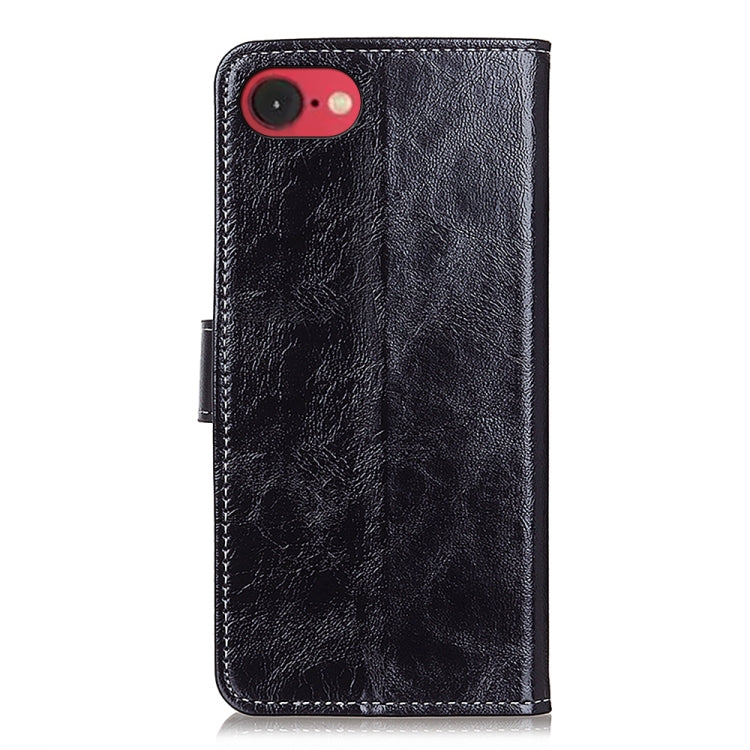 For iPhone 16e Retro Crazy Horse Texture Horizontal Flip Leather Phone Case(Black) - iPhone 16e Cases by buy2fix | Online Shopping UK | buy2fix