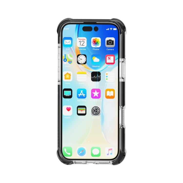 For iPhone 16 Plus Four-corner Shockproof TPU + Acrylic Phone Case(Black + Transparent) - iPhone 16 Plus Cases by buy2fix | Online Shopping UK | buy2fix