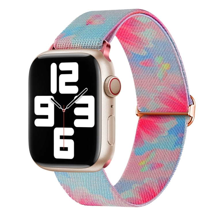 For Apple Watch Ultra 2 49mm Painted Pattern Nylon Replacement Watch Band(Flower Butterfly) - Watch Bands by buy2fix | Online Shopping UK | buy2fix