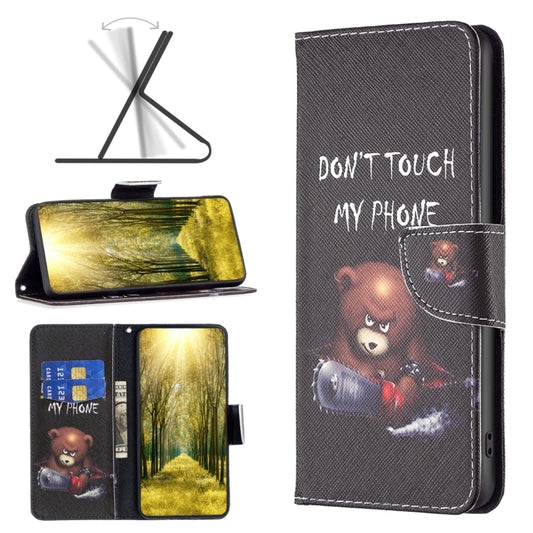 For Realme C53 Colored Drawing Pattern Leather Phone Case(Bear) - Realme Cases by buy2fix | Online Shopping UK | buy2fix