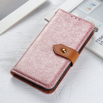 For iPhone 16 Plus European Floral Embossed Leather Phone Case(Pink) - iPhone 16 Plus Cases by buy2fix | Online Shopping UK | buy2fix