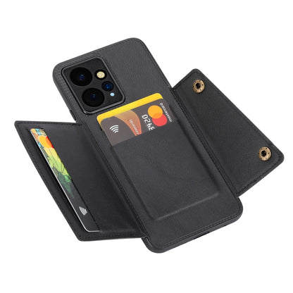 For Xiaomi Redmi Note 12 4G Global Double Buckle Card Slots Magnetic Phone Case(Black) - Xiaomi Cases by buy2fix | Online Shopping UK | buy2fix