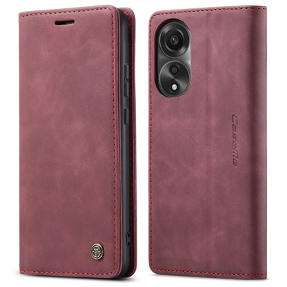 For OPPO A78 4G CaseMe 013 Multifunctional Horizontal Flip Leather Phone Case(Wine Red) - OPPO Cases by CaseMe | Online Shopping UK | buy2fix