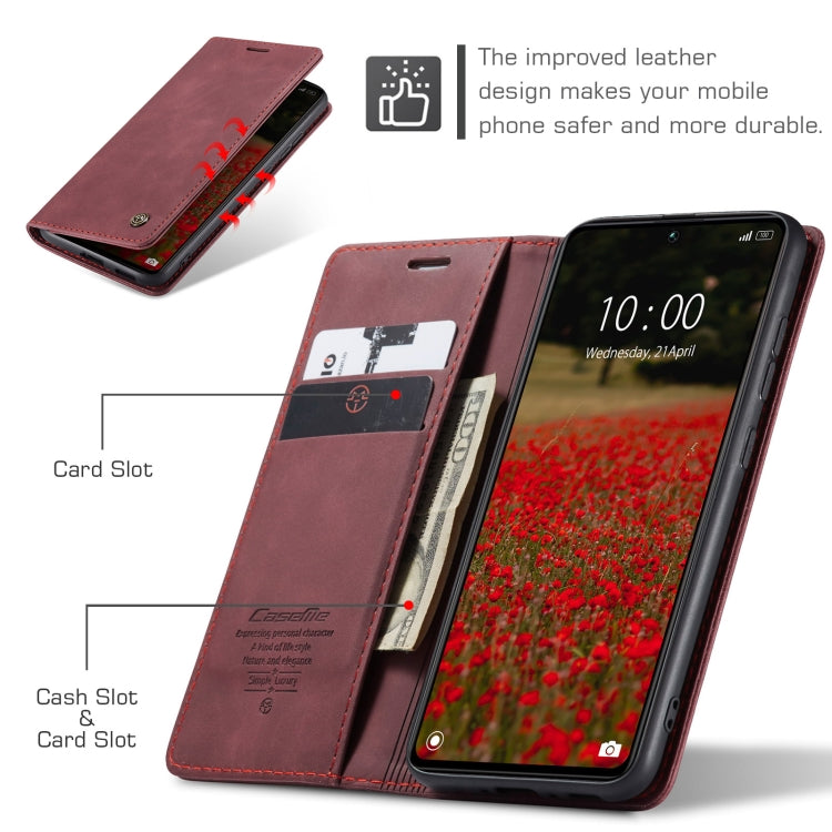 For Xiaomi Redmi Note 13 Pro 5G CaseMe 013 Multifunctional Horizontal Flip Leather Phone Case(Wine Red) - Xiaomi Cases by CaseMe | Online Shopping UK | buy2fix