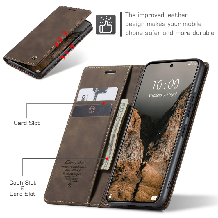 For Xiaomi Poco X6 Pro CaseMe 013 Multifunctional Horizontal Flip Leather Phone Case(Coffee) - Xiaomi Cases by CaseMe | Online Shopping UK | buy2fix