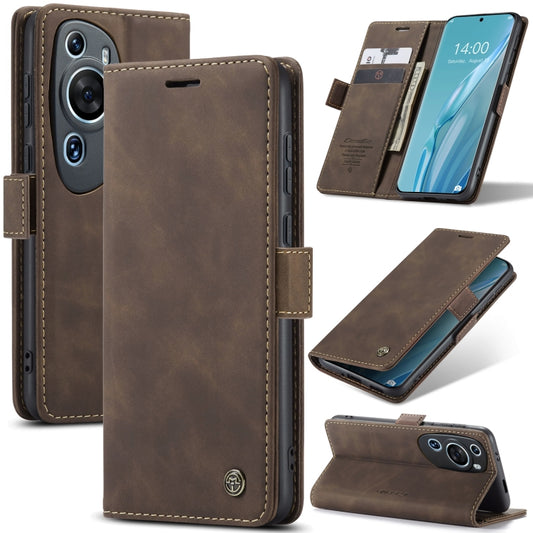 For Huawei P60 Art CaseMe 013 Multifunctional Horizontal Flip Leather Phone Case(Coffee) - Huawei Cases by CaseMe | Online Shopping UK | buy2fix