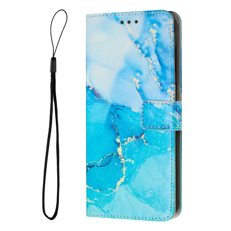 For Realme C53/Narzo N53 Painted Marble Pattern Leather Phone Case(Blue Green) - Realme Cases by buy2fix | Online Shopping UK | buy2fix