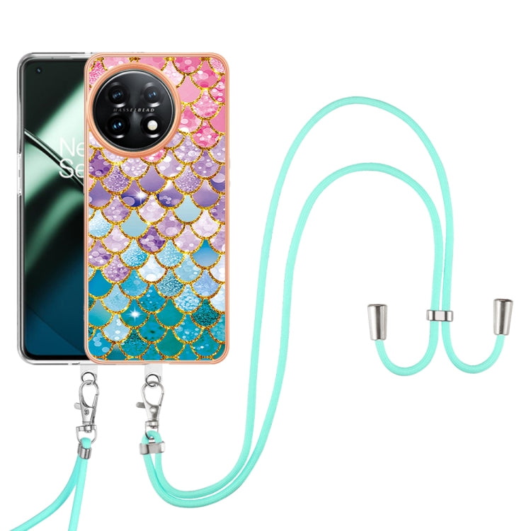 For OnePlus 11 Electroplating IMD TPU Phone Case with Lanyard(Colorful Scales) - OnePlus Cases by buy2fix | Online Shopping UK | buy2fix