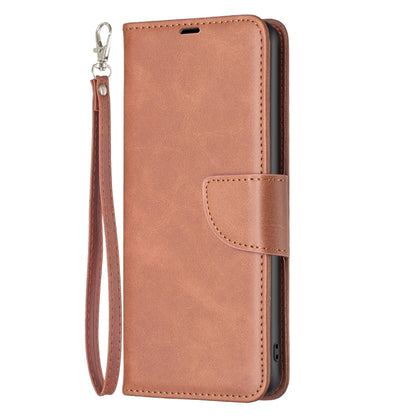 For iPhone 16 Pro Max Lambskin Texture Pure Color Flip Leather Phone Case(Brown) - iPhone 16 Pro Max Cases by buy2fix | Online Shopping UK | buy2fix