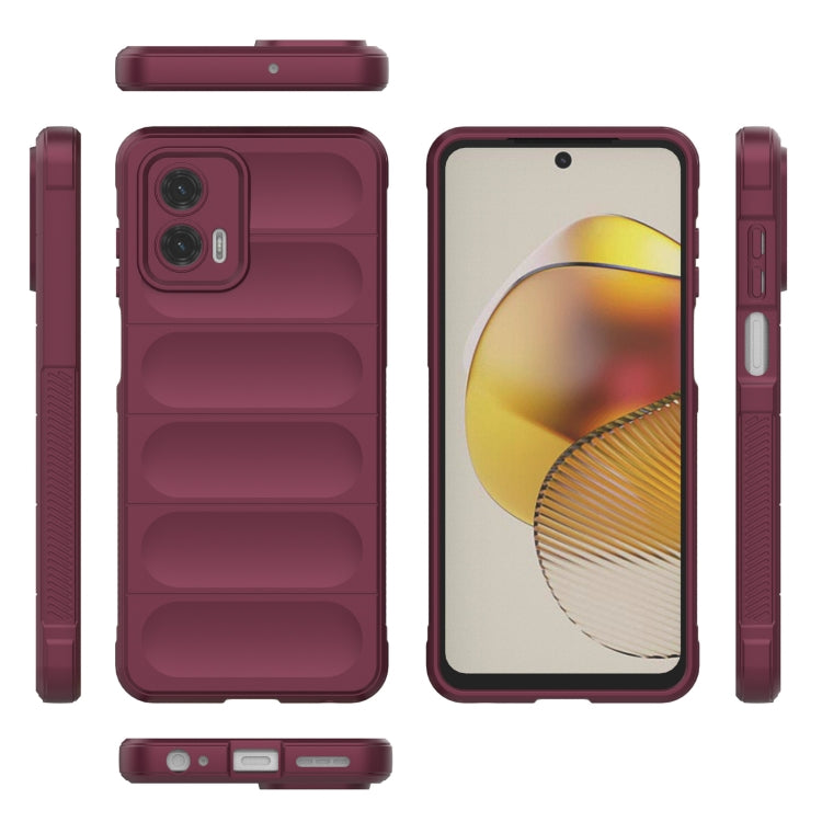 For Motorola Moto G73 5G Magic Shield TPU + Flannel Phone Case(Dark Grey) - Motorola Cases by buy2fix | Online Shopping UK | buy2fix