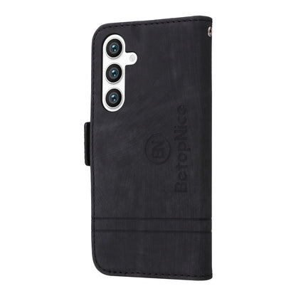 For Samsung Galaxy S24+ BETOPNICE Dual-side Buckle Leather Phone Case(Black) - Galaxy Phone Cases by BETOPNICE | Online Shopping UK | buy2fix