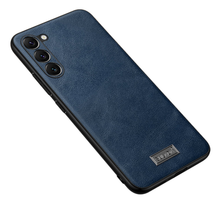 For Samsung Galaxy S23+ 5G SULADA Shockproof TPU Hybrid Handmade Leather Phone Case(Blue) - Galaxy S23+ 5G Cases by SULADA | Online Shopping UK | buy2fix