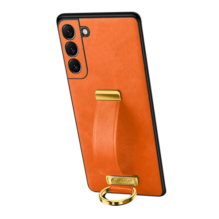 For Samsung Galaxy S23 5G SULADA PC + Leather Texture Skin Feel Shockproof Phone Case(Orange) - Galaxy S23 5G Cases by SULADA | Online Shopping UK | buy2fix