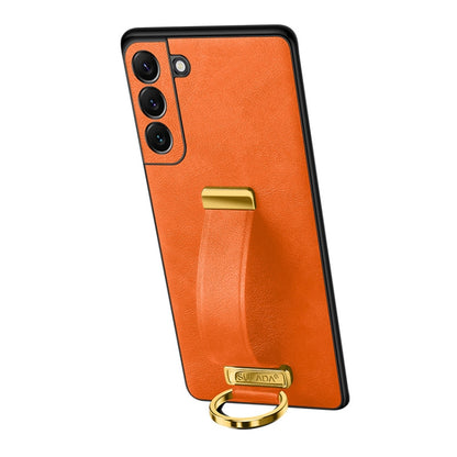 For Samsung Galaxy S24 5G SULADA PC Hybrid Leather Texture Skin Feel Shockproof Phone Case(Orange) - Galaxy S24 5G Cases by SULADA | Online Shopping UK | buy2fix